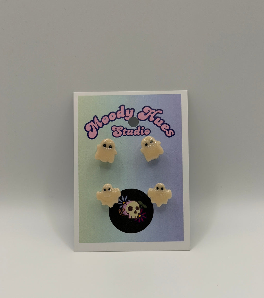 Glow In The Dark Ghost Studs