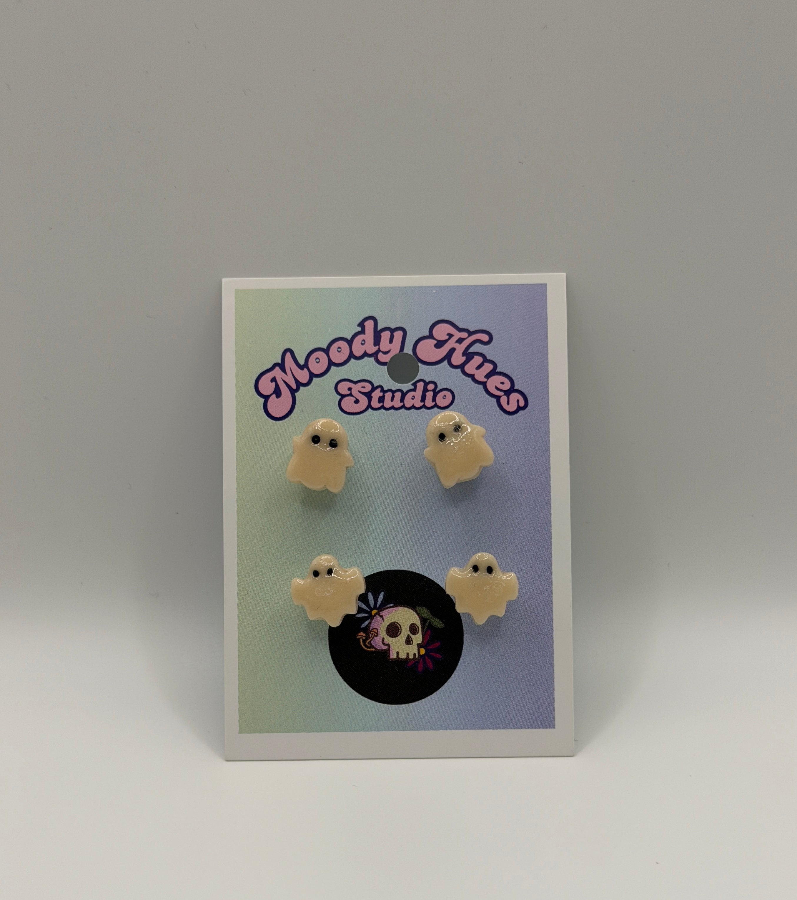 Glow In The Dark Ghost Studs