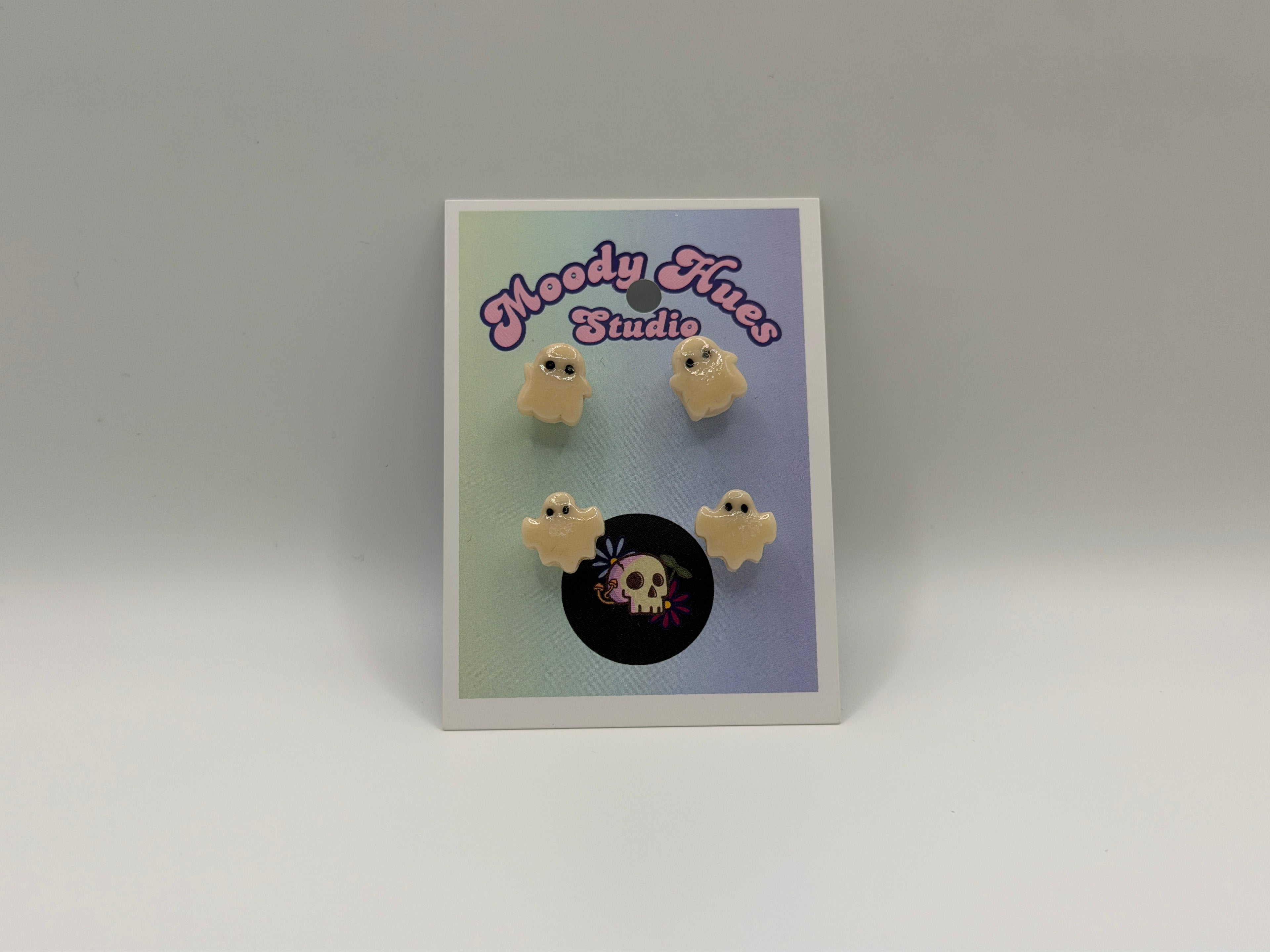 Glow In The Dark Ghost Studs
