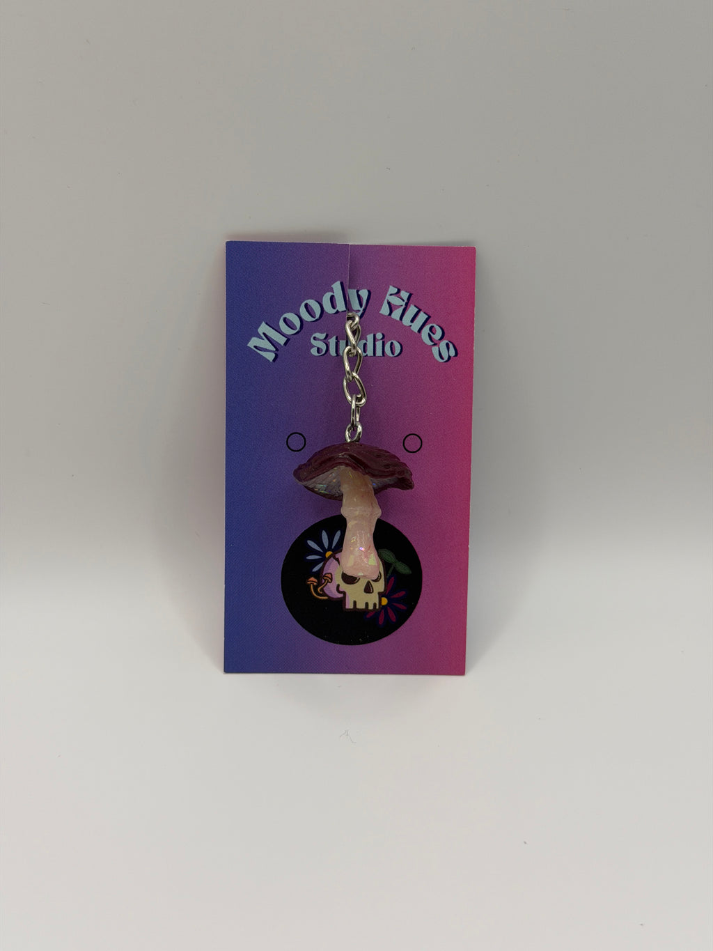 Maroon Mushroom Keychain