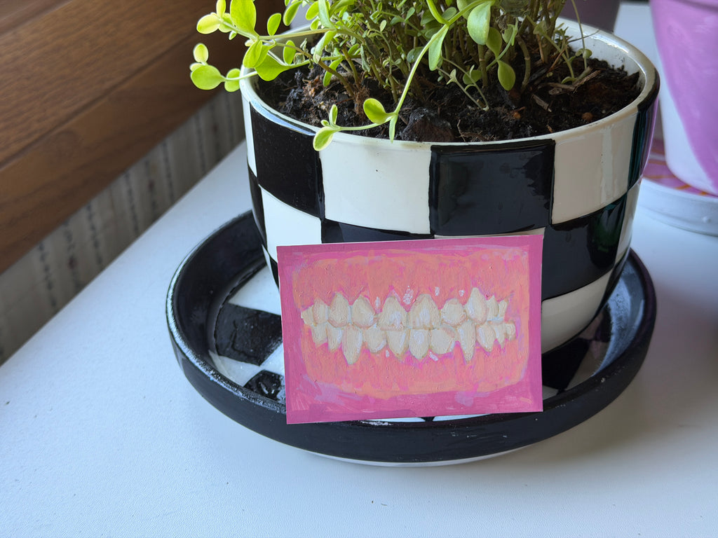 ‘BIG CHOMPAS’ trading card painting & aeco
