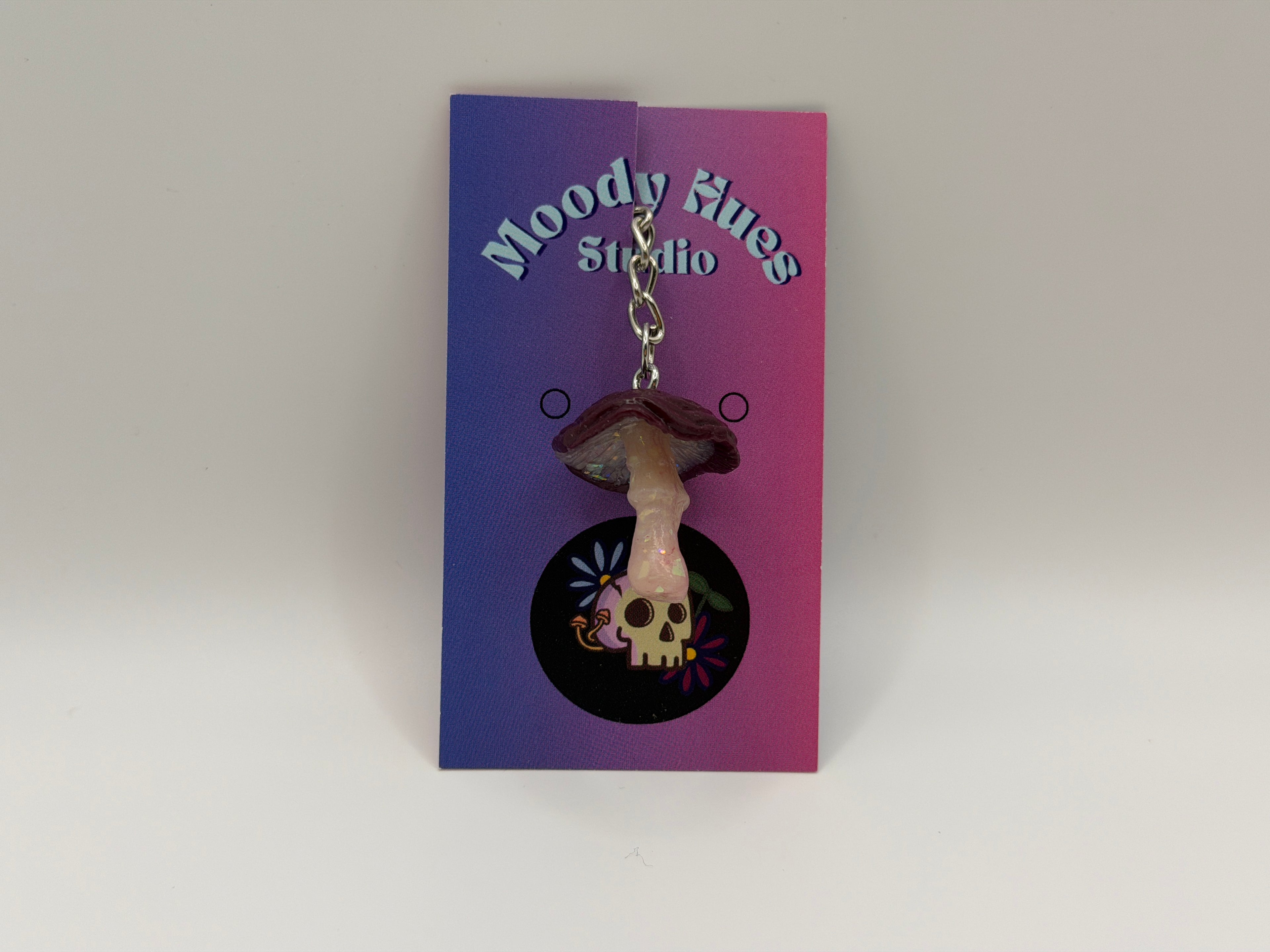 Maroon Mushroom Keychain
