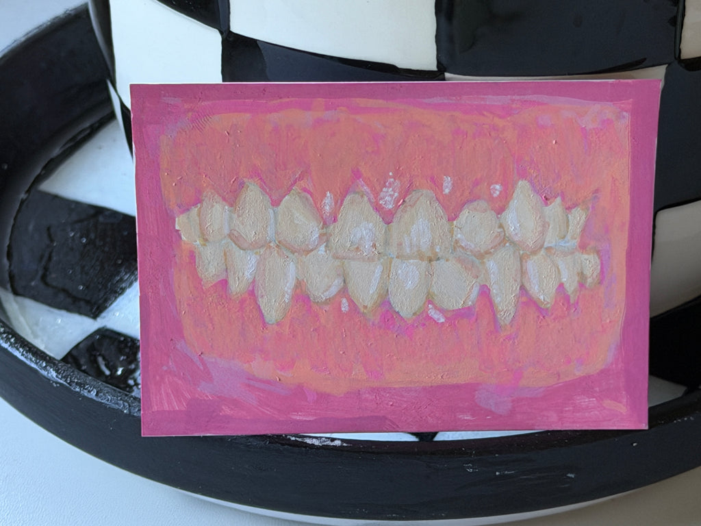 ‘BIG CHOMPAS’ trading card painting & aeco